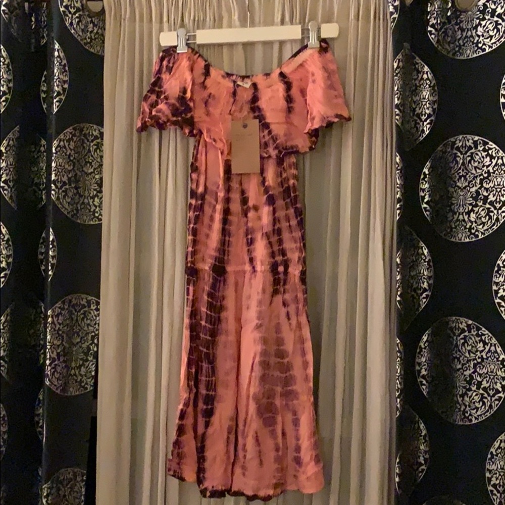 Off shoulder tie dye dress